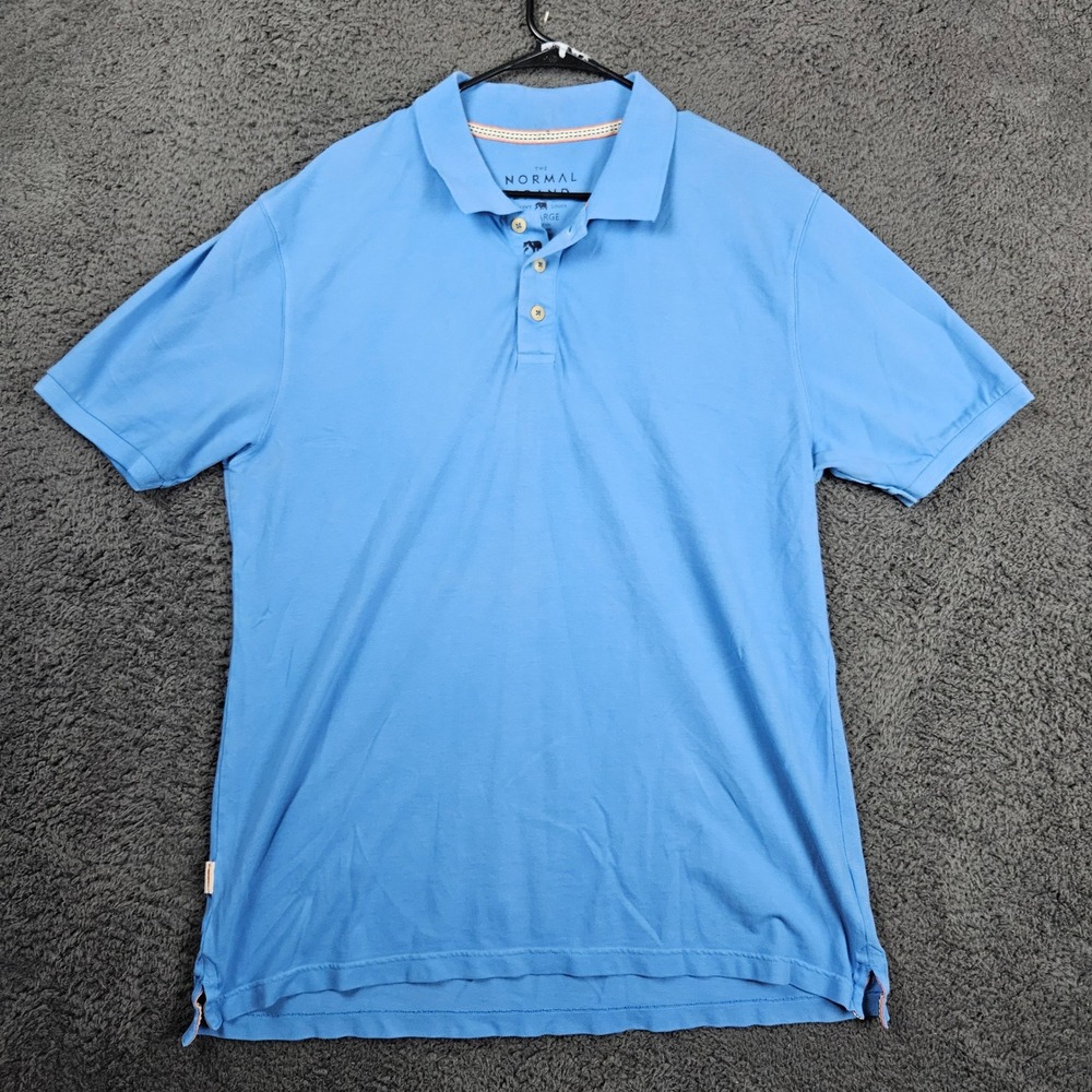 The Normal Brand Saint Louis Mens‎ XL Polo Shirt Short Sleeve Blue Bear Logo